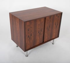Rosewood Bedside Cabinet with Chrome Legs