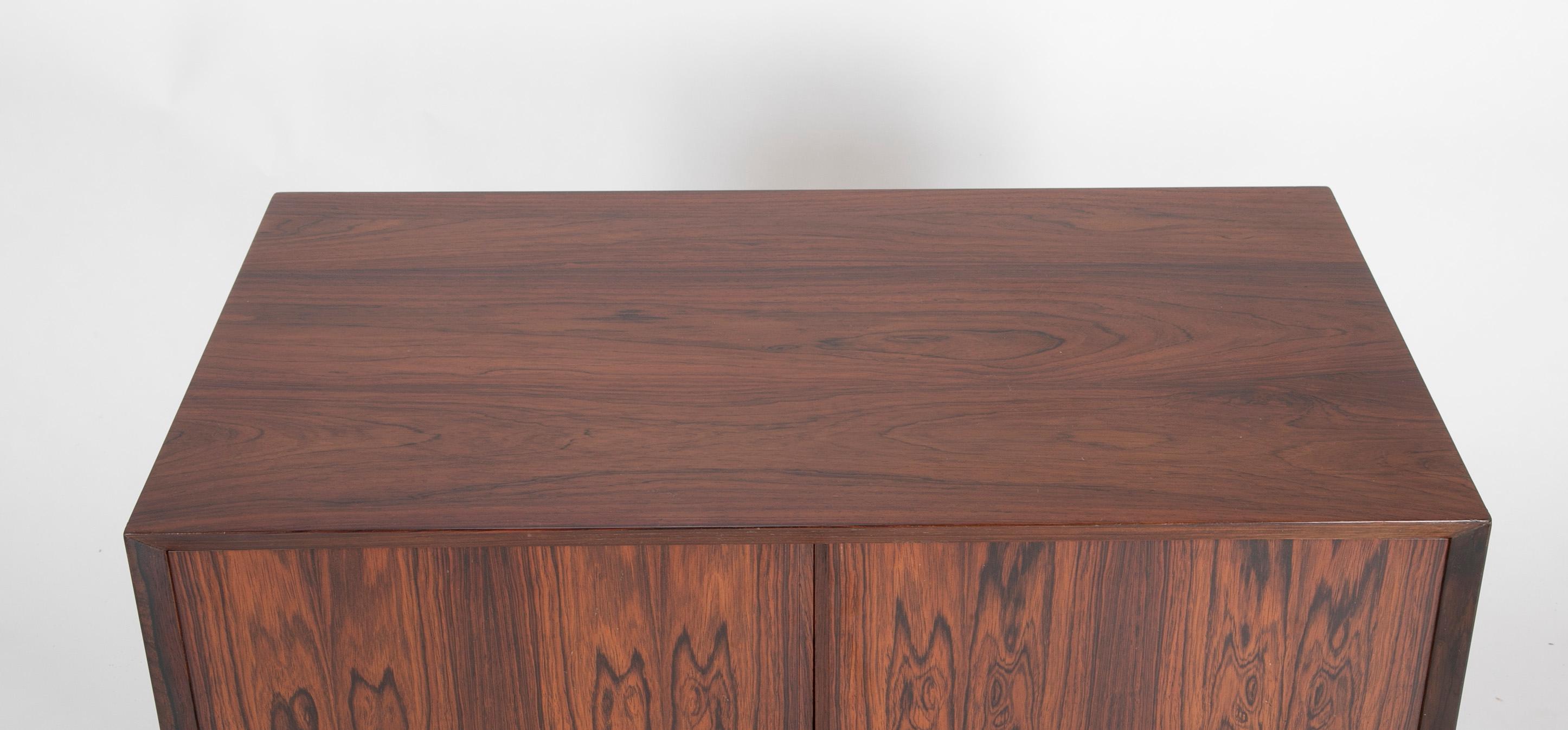 Late 20th Century Rosewood Bedside Cabinet with Chrome Legs For Sale