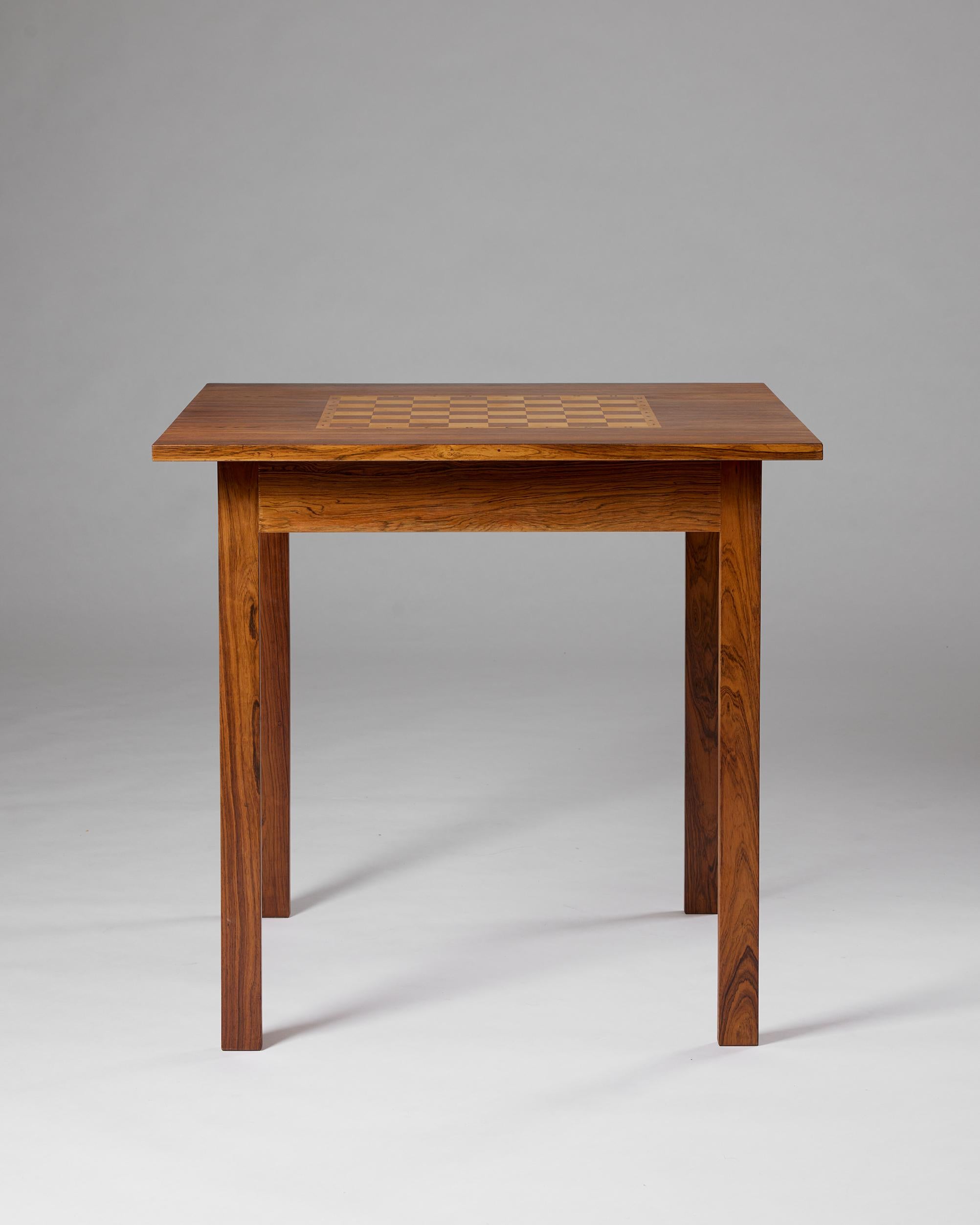 A rosewood chess table, Denmark 1960-70s In Good Condition In Stockholm, SE