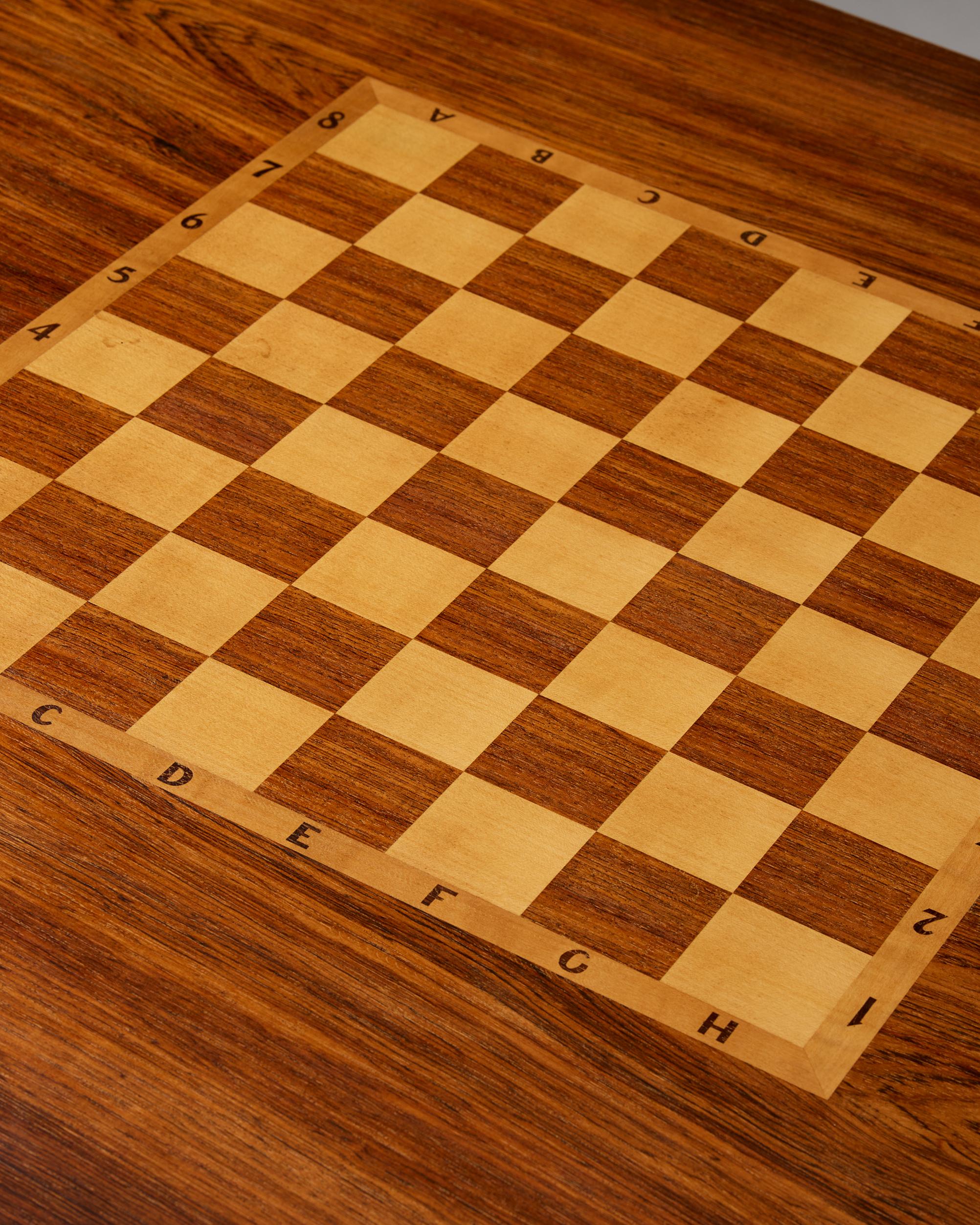 A rosewood chess table, Denmark 1960-70s 1