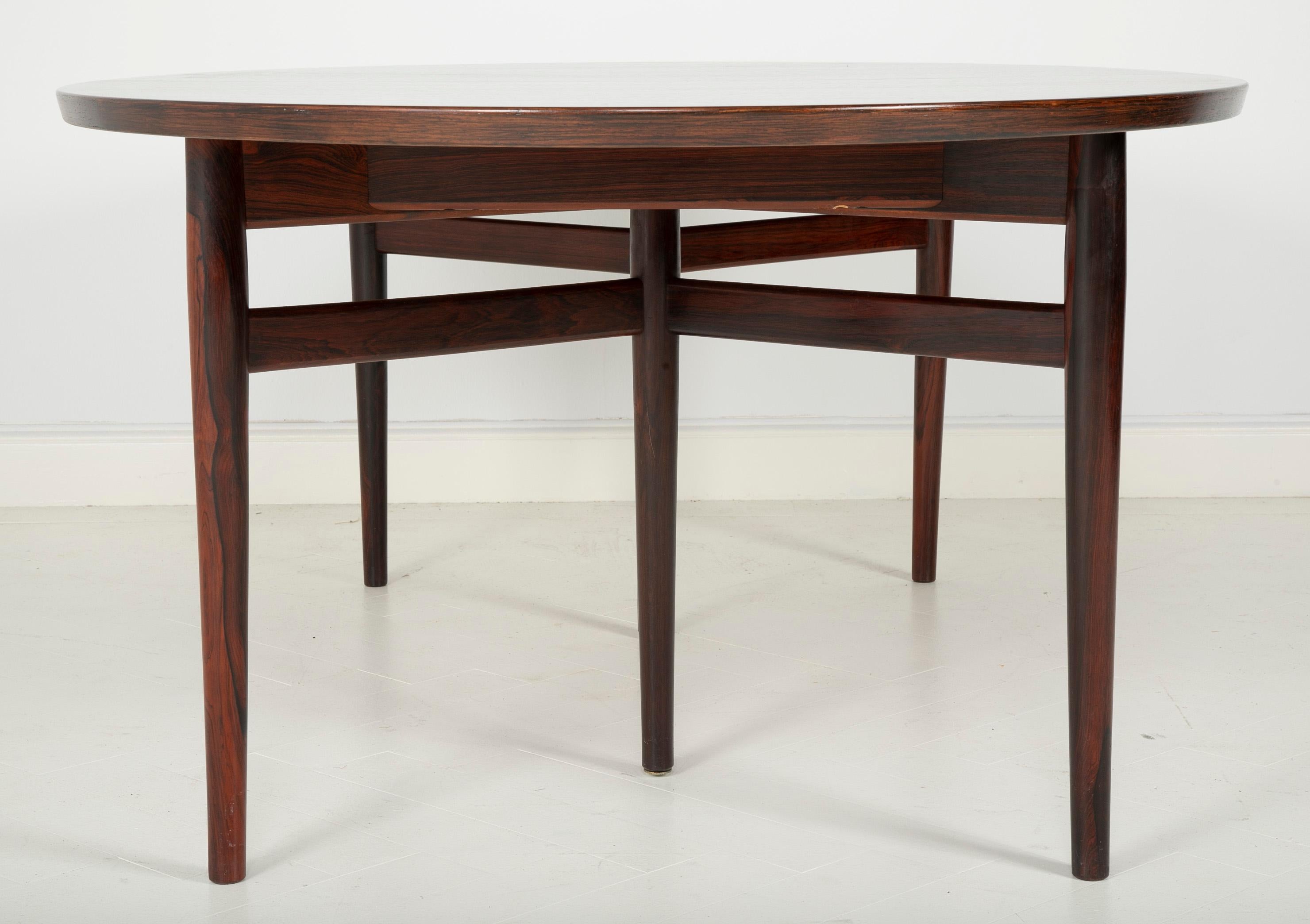 Rosewood Dining Table Designed by Arne Vodder for Sibast Furniture 14