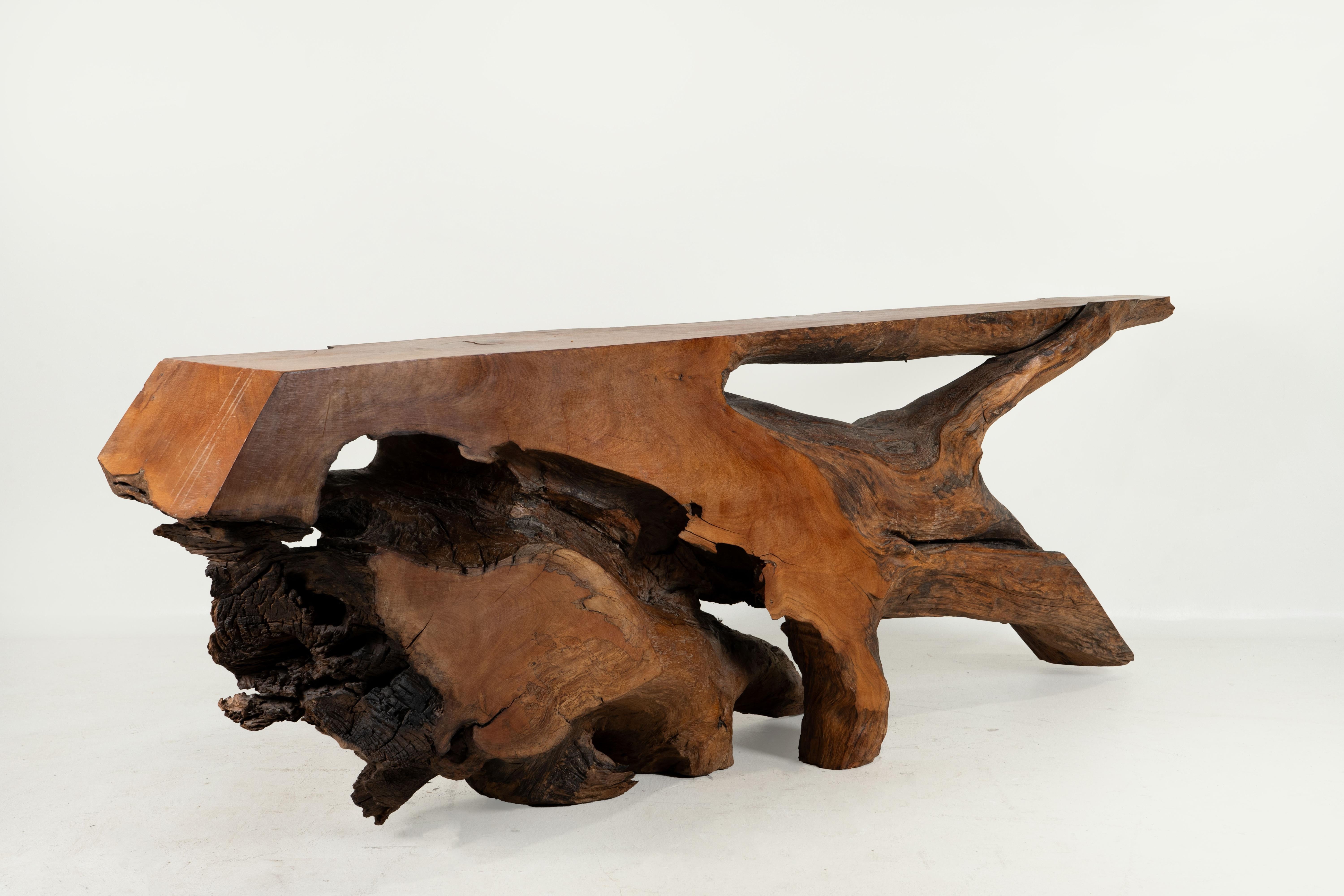 Thai A Rosewood Tree Root Console Table