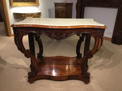 Rosewood Victorian Period Antique Console Table