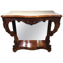 Rosewood Victorian Period Antique Console Table