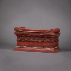 A Rosso Antico Marble Model of the Sarcophagus from the Tomb of the Scipios