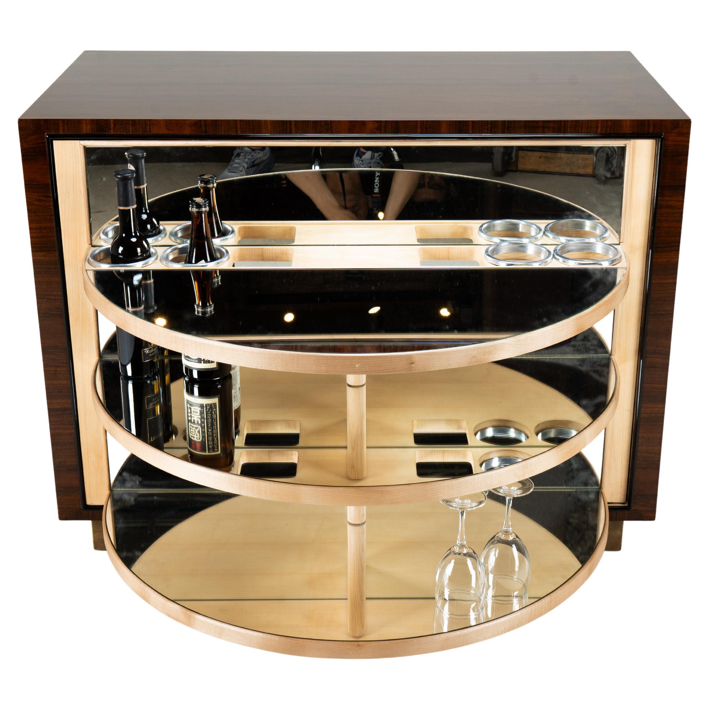 A Rotating Art Deco Style Bar Cabinet For Sale