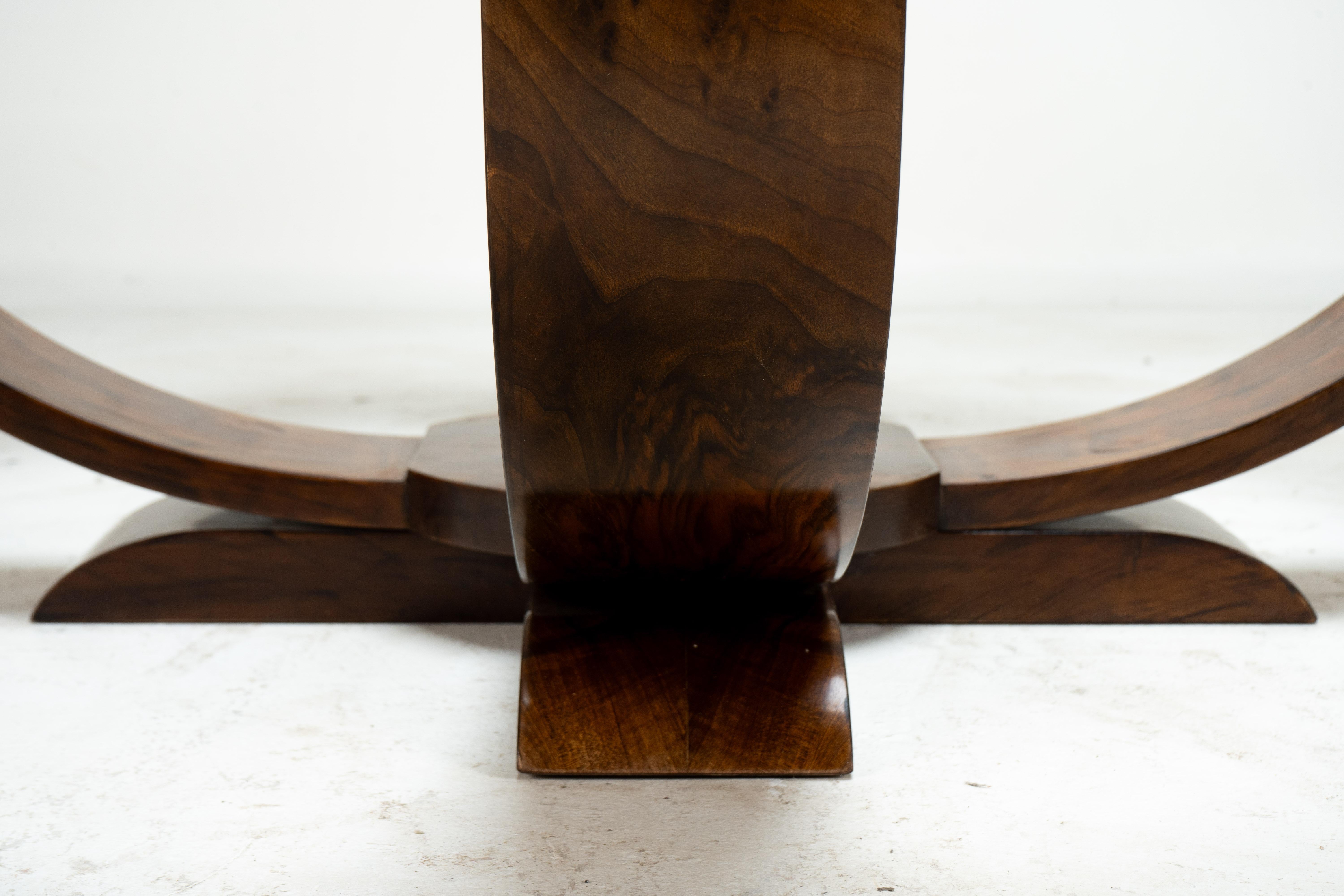 Contemporary A Round Art Deco Coffee Table With Glass Top For Sale