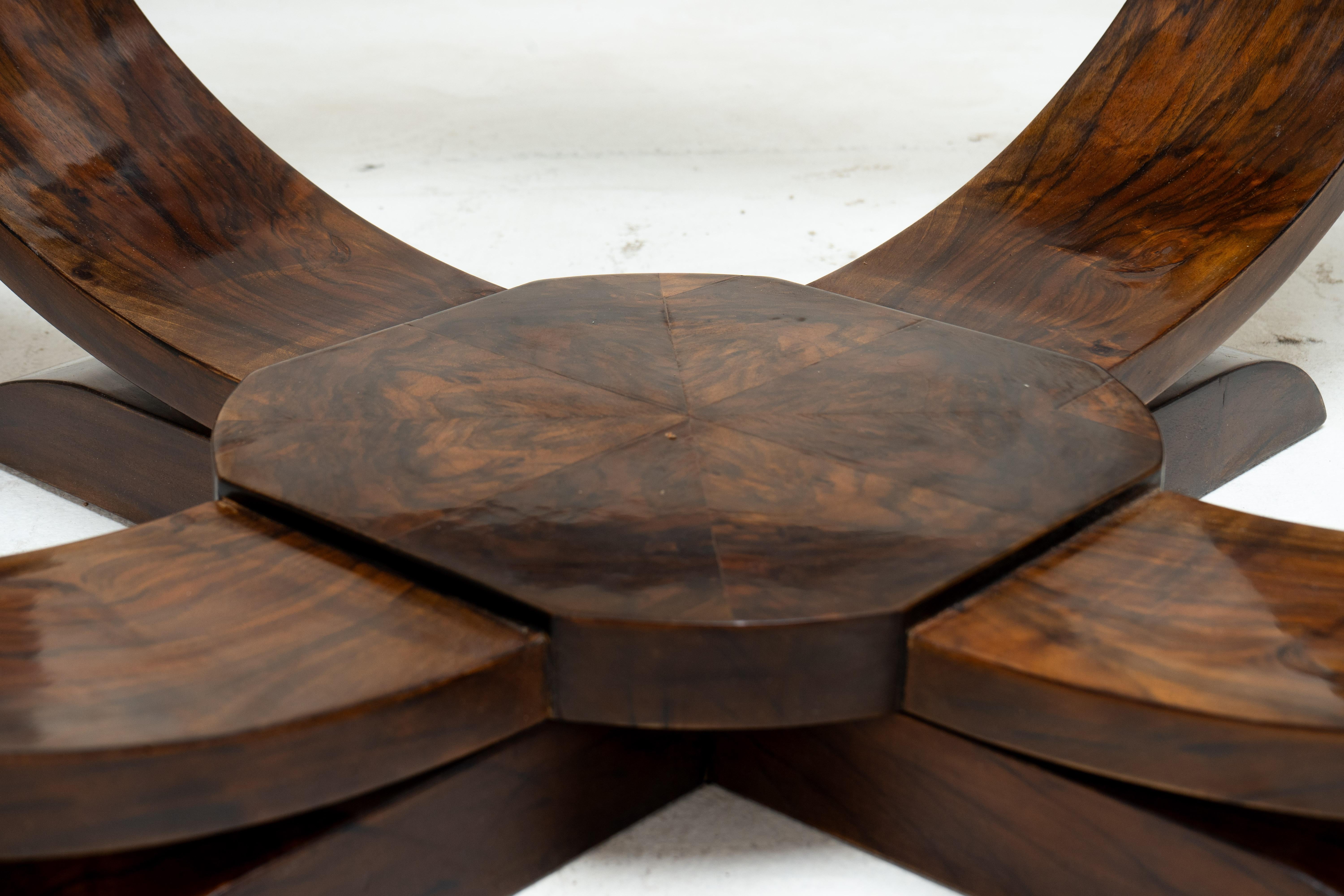 A Round Art Deco Coffee Table With Glass Top For Sale 1