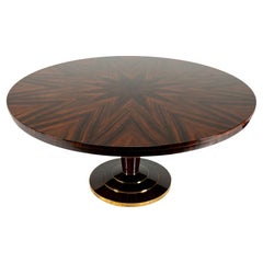 A Round Art Deco Dining Table in Macassar Ebony