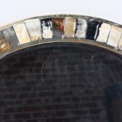 Round Horn Mirror in the Manner of Karl Springer, Contemporary