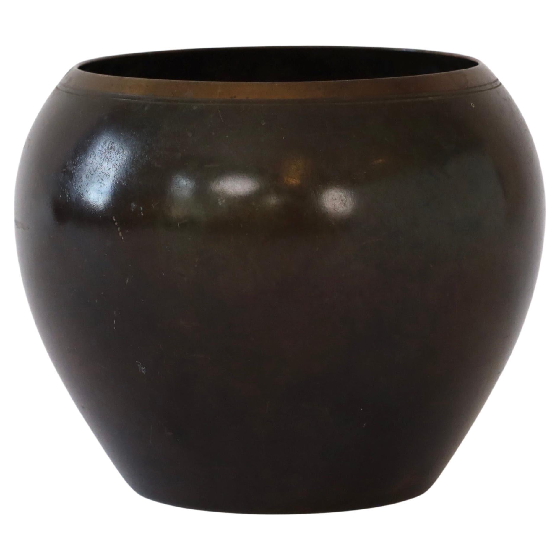 A round Just Andersen bronze vase, 1930s, Denmark