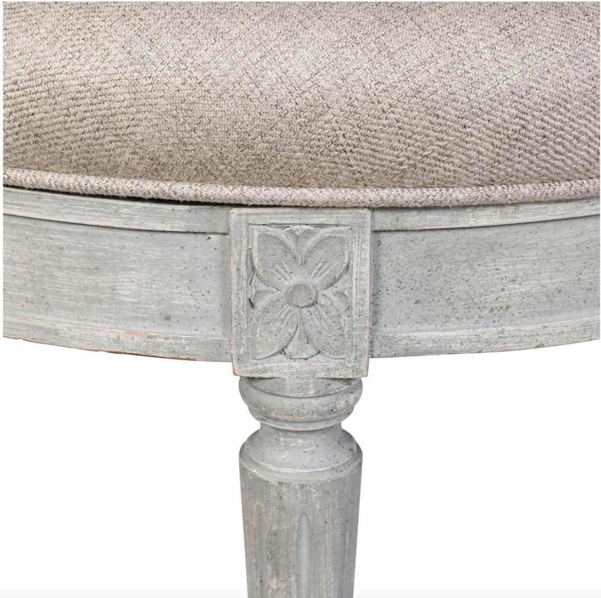 French A Round Louis XVI Style Ottoman For Sale