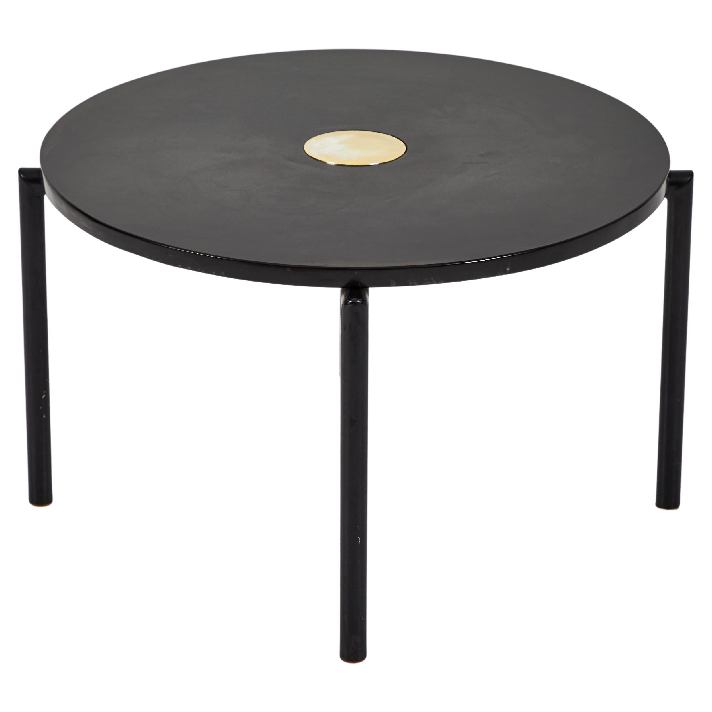 Round Occasional Table with a Brass Inset by Billy Haines