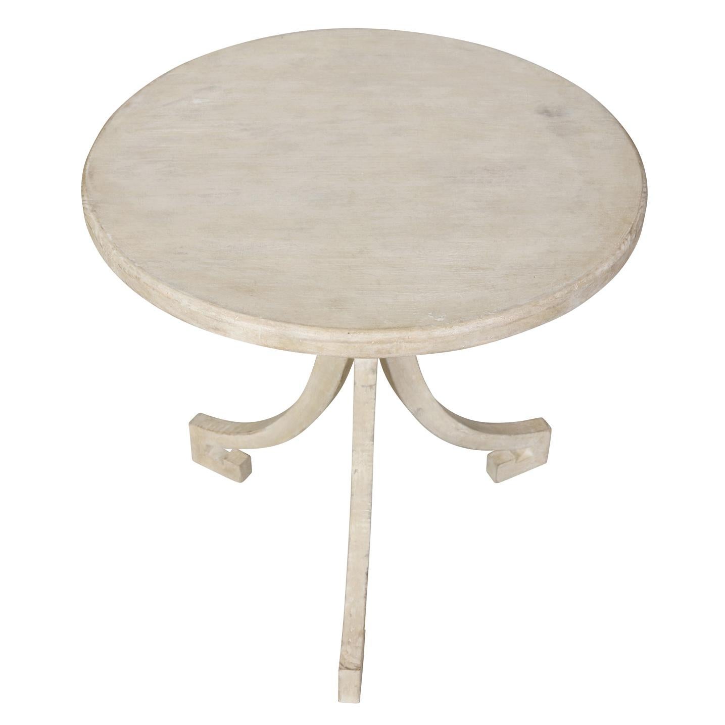 Neoclassical A Round Painted Side Table with Tripod Legs