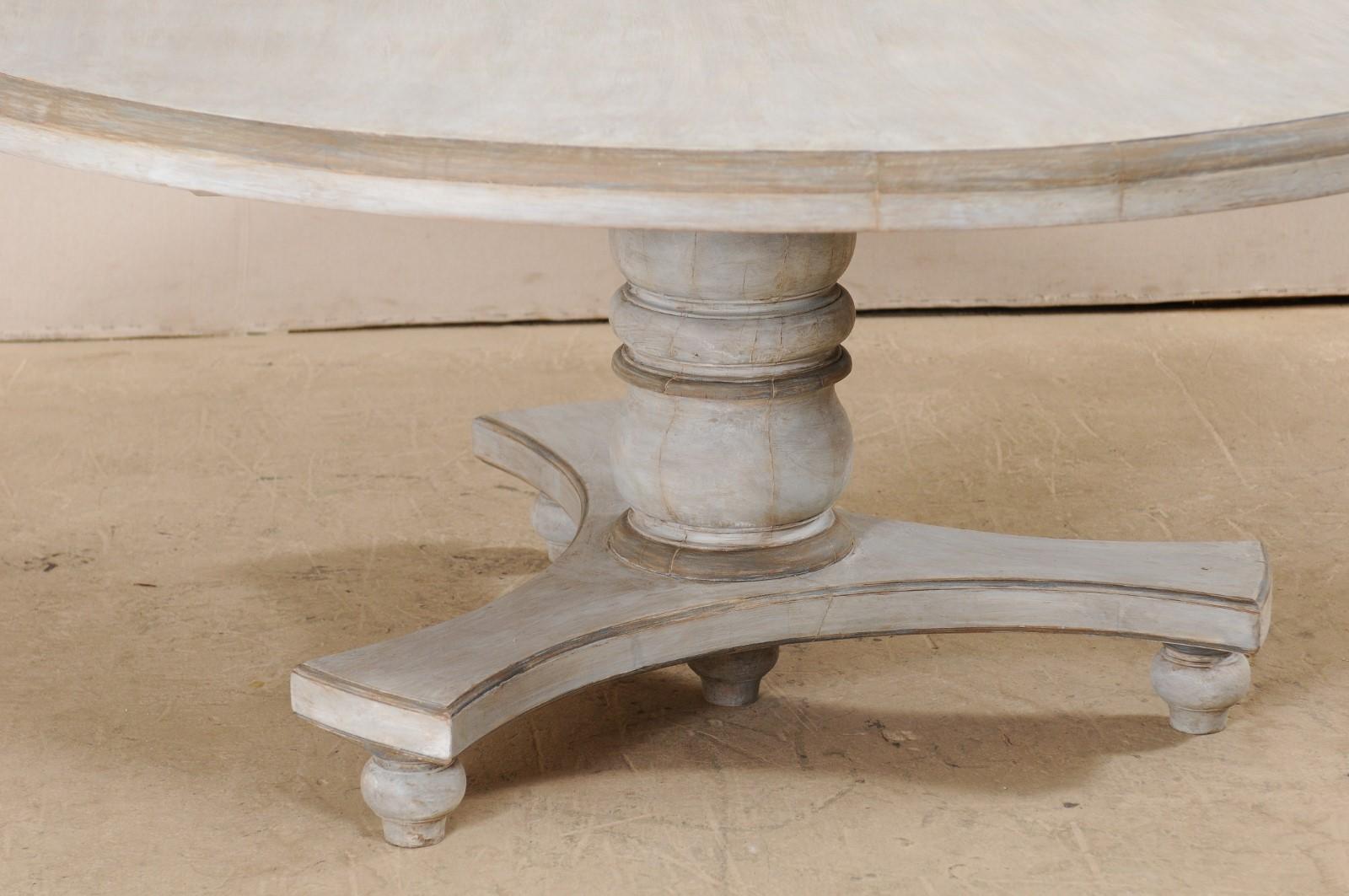 American Round Shaped Top Painted Hardwood Pedestal Table