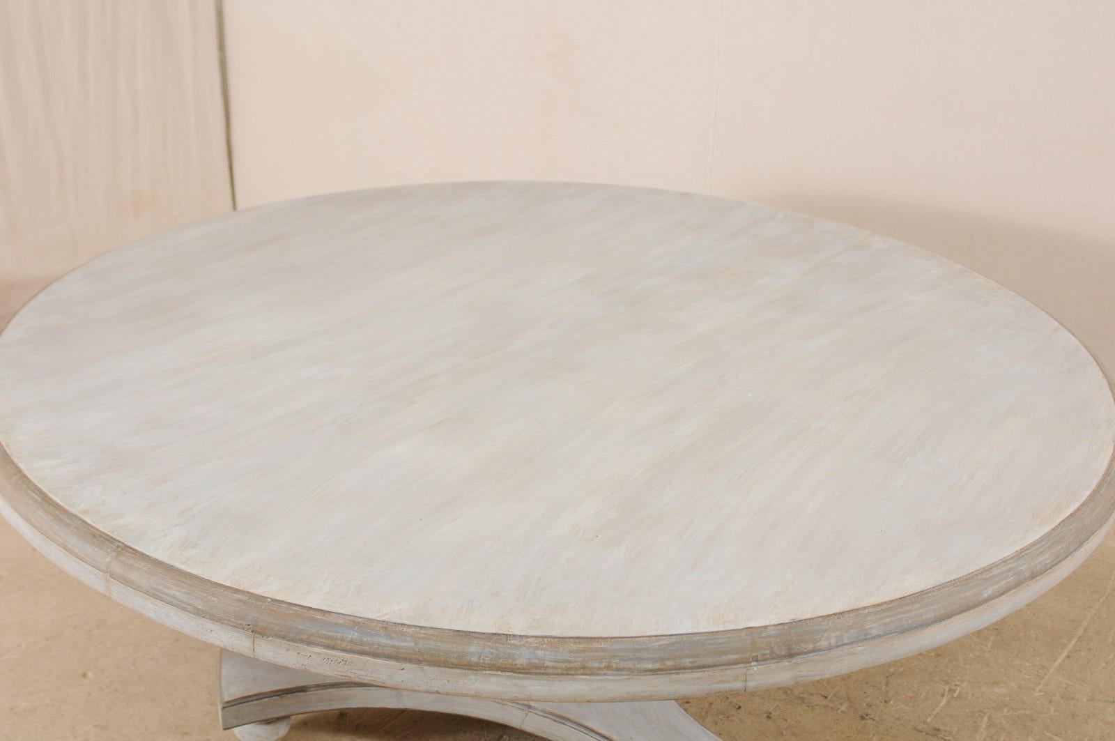 20th Century Round Shaped Top Painted Hardwood Pedestal Table