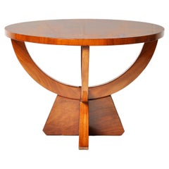 A Round Walnut Veneer Table 