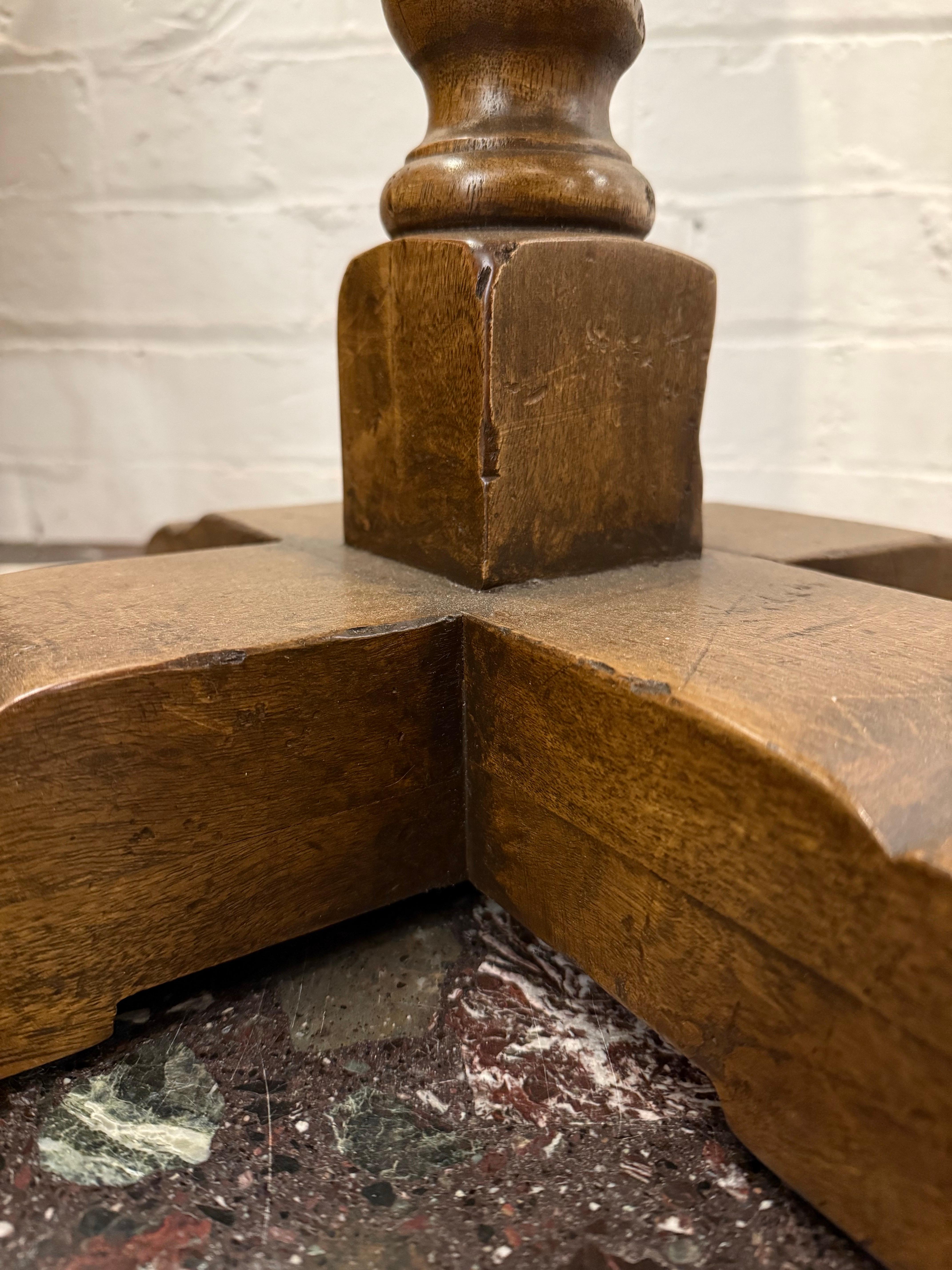 A Round Wooden Occassional Table with Barley Twist Pedestal For Sale 4
