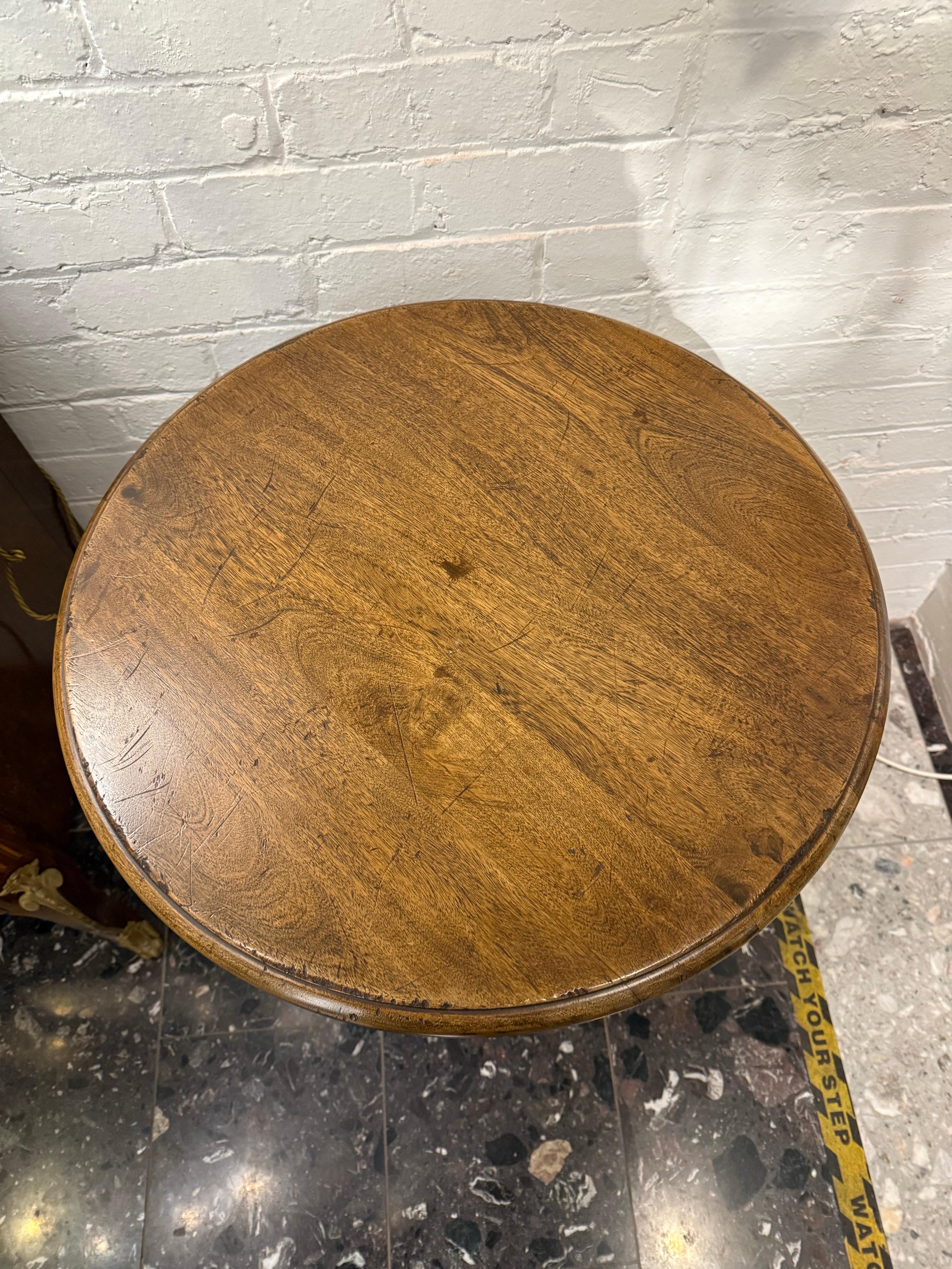 Australian A Round Wooden Occassional Table with Barley Twist Pedestal For Sale