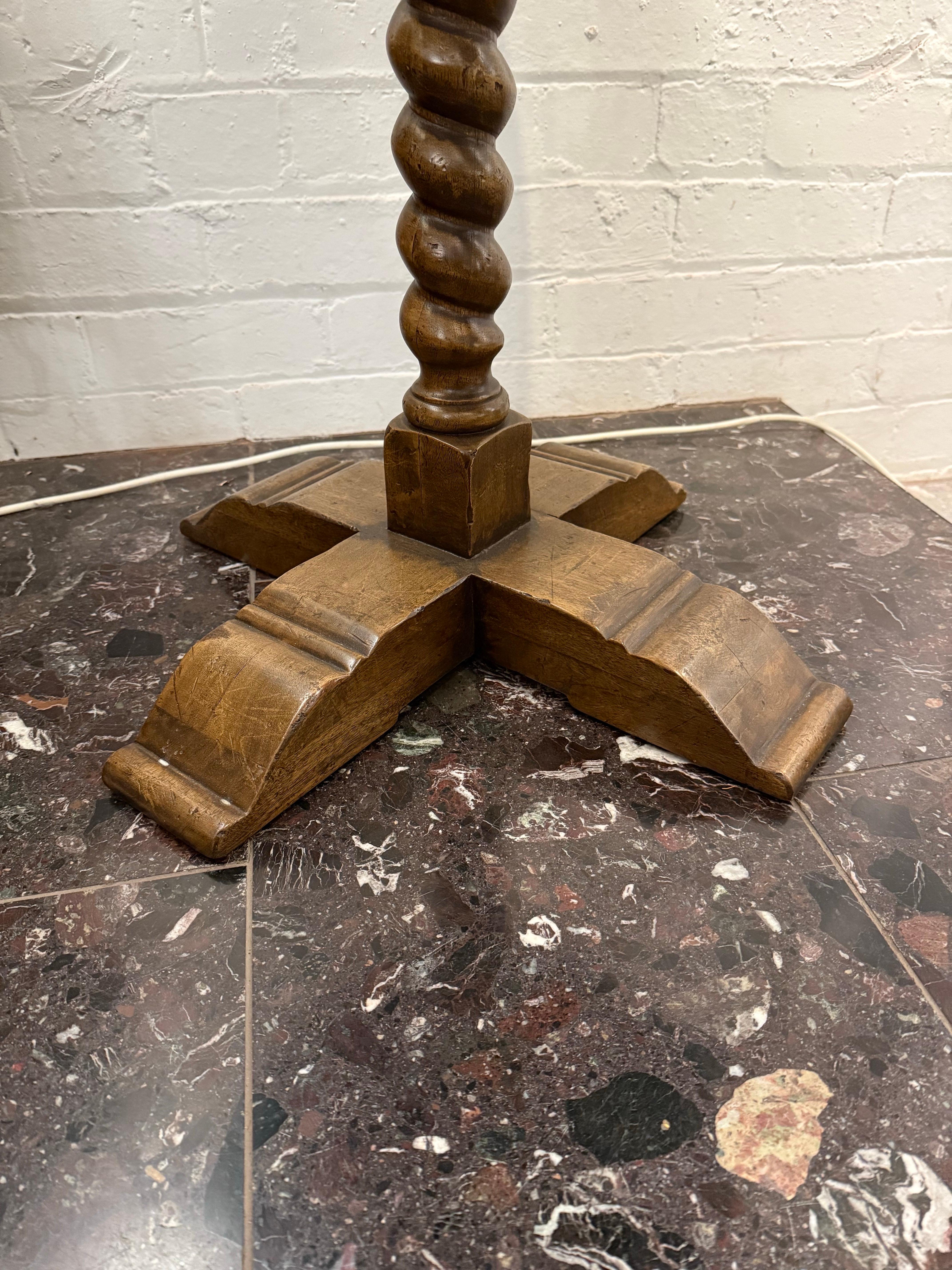 A Round Wooden Occassional Table with Barley Twist Pedestal For Sale 2
