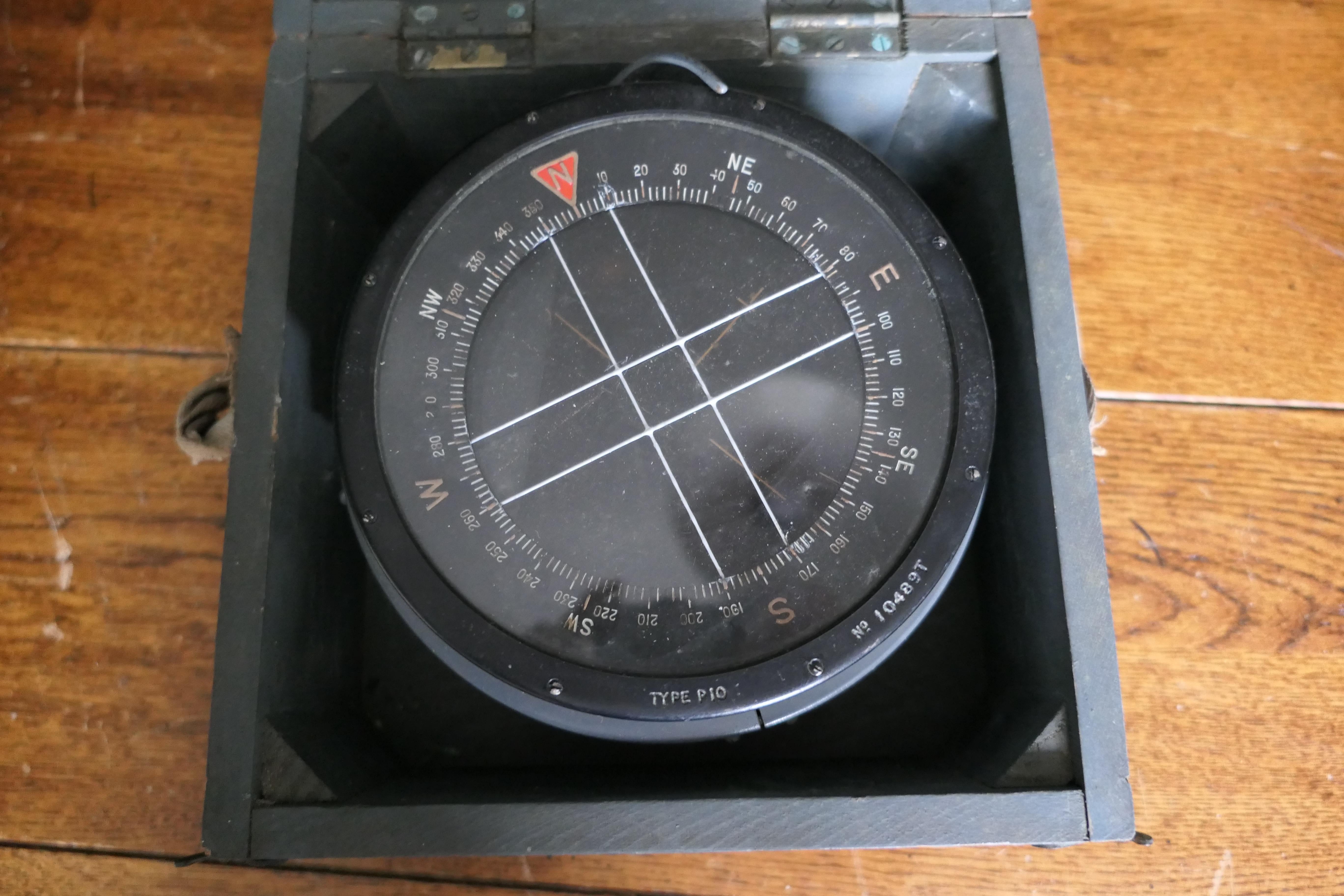 British Colonial Royal Air Force P10 Aircraft Compass No. 10489 T For Sale