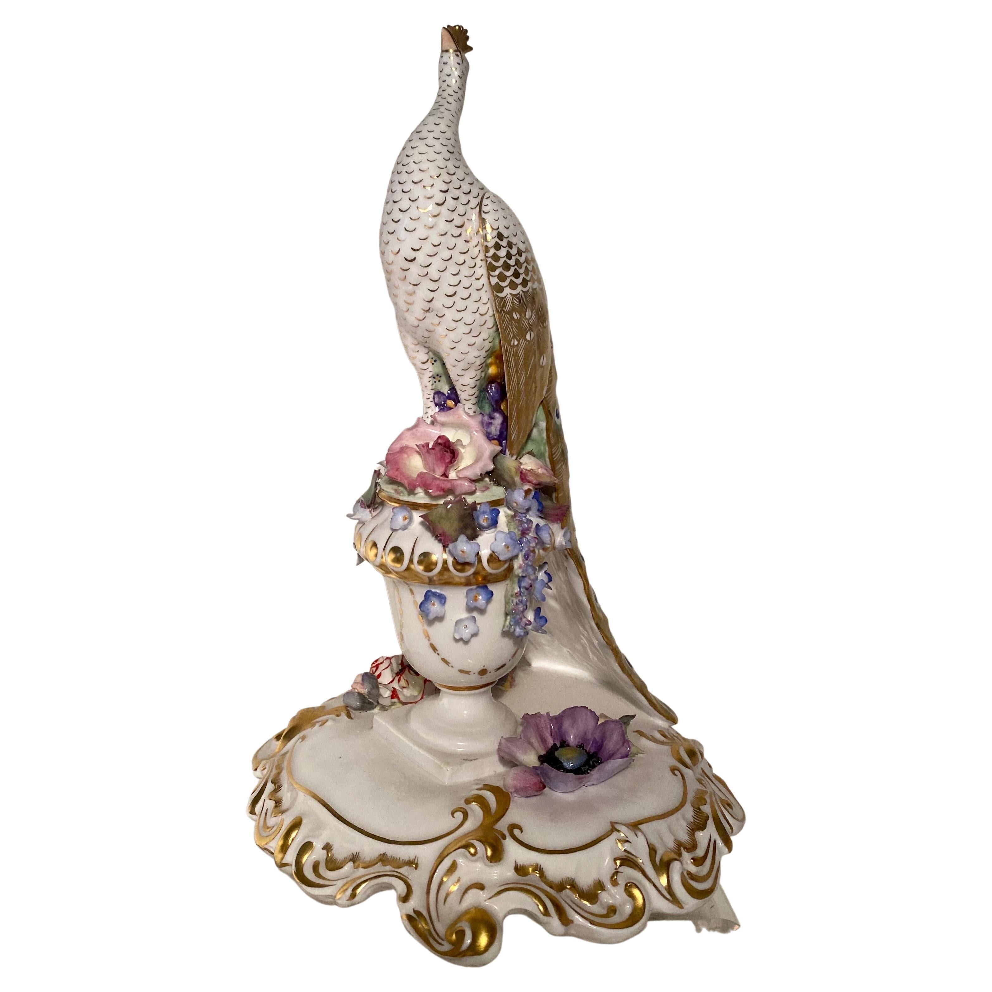 Royal Crown Derby Porcelain Figure, Modelled as a Peacock For Sale 5