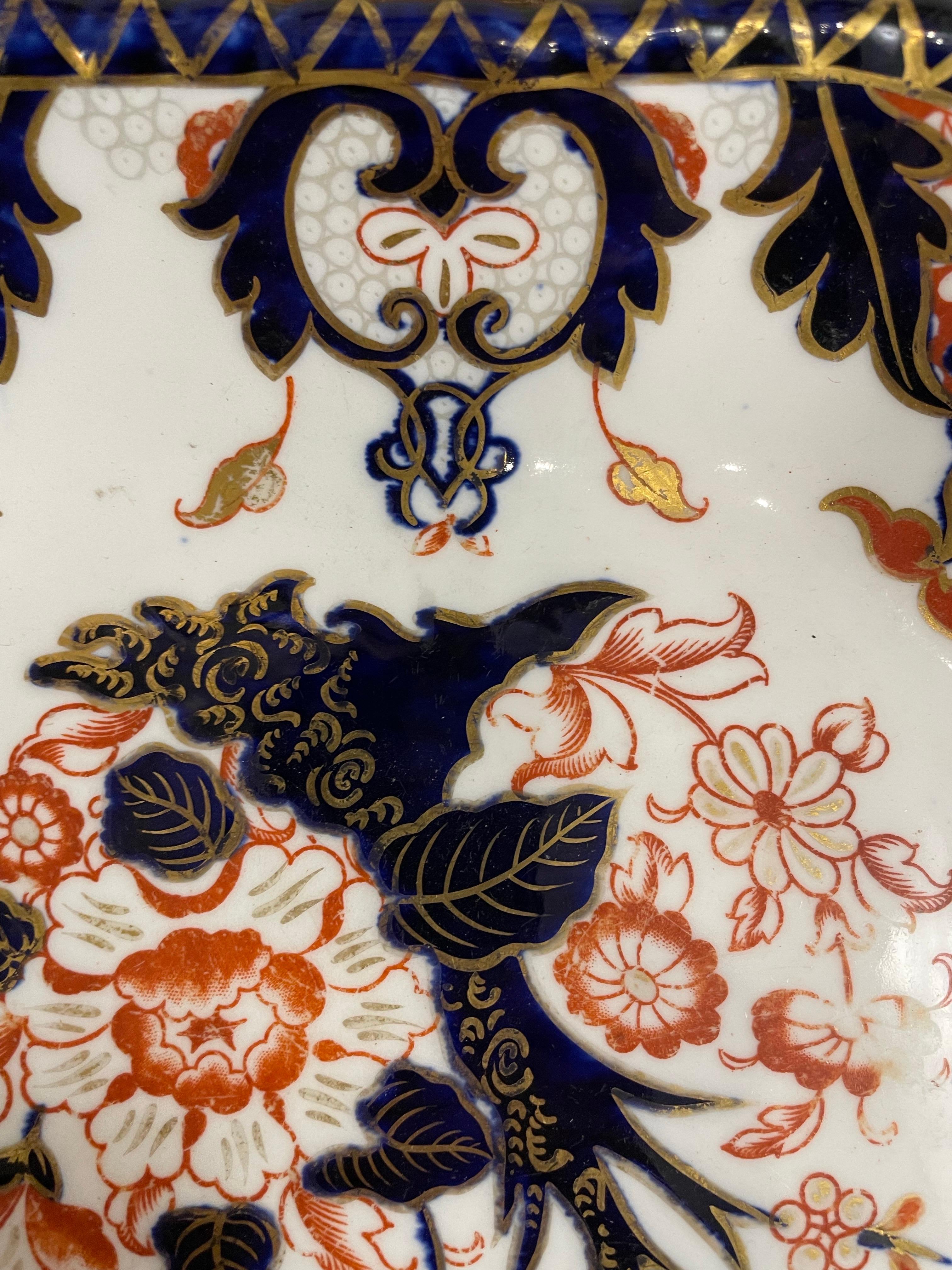 English A Royal Crown Derby Square Imari ‘383’ Dish, 19th Century For Sale