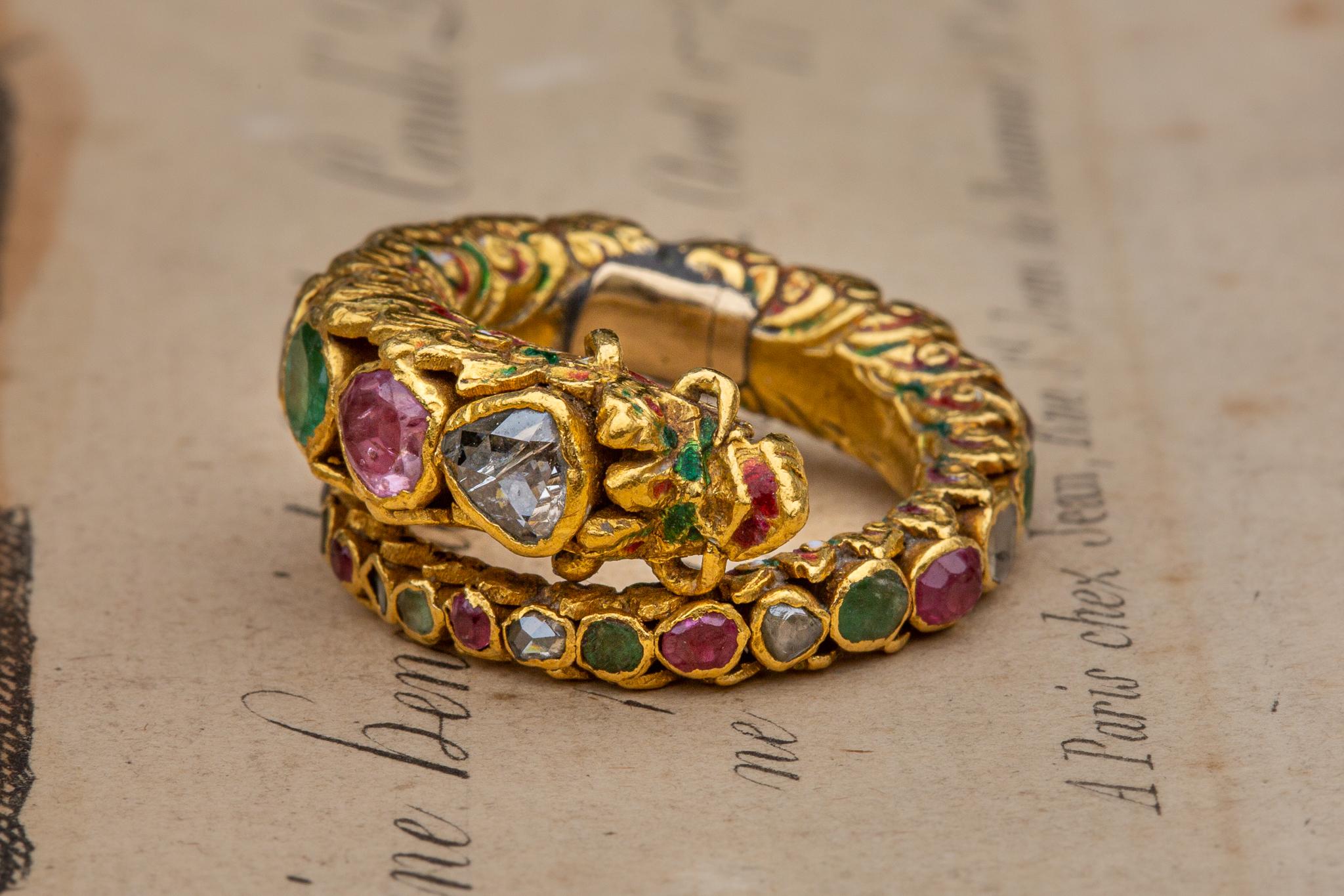 Royal Thai Siam Antique 18th Century Heavy 22K Gold Rare Naga Serpent Ring 4