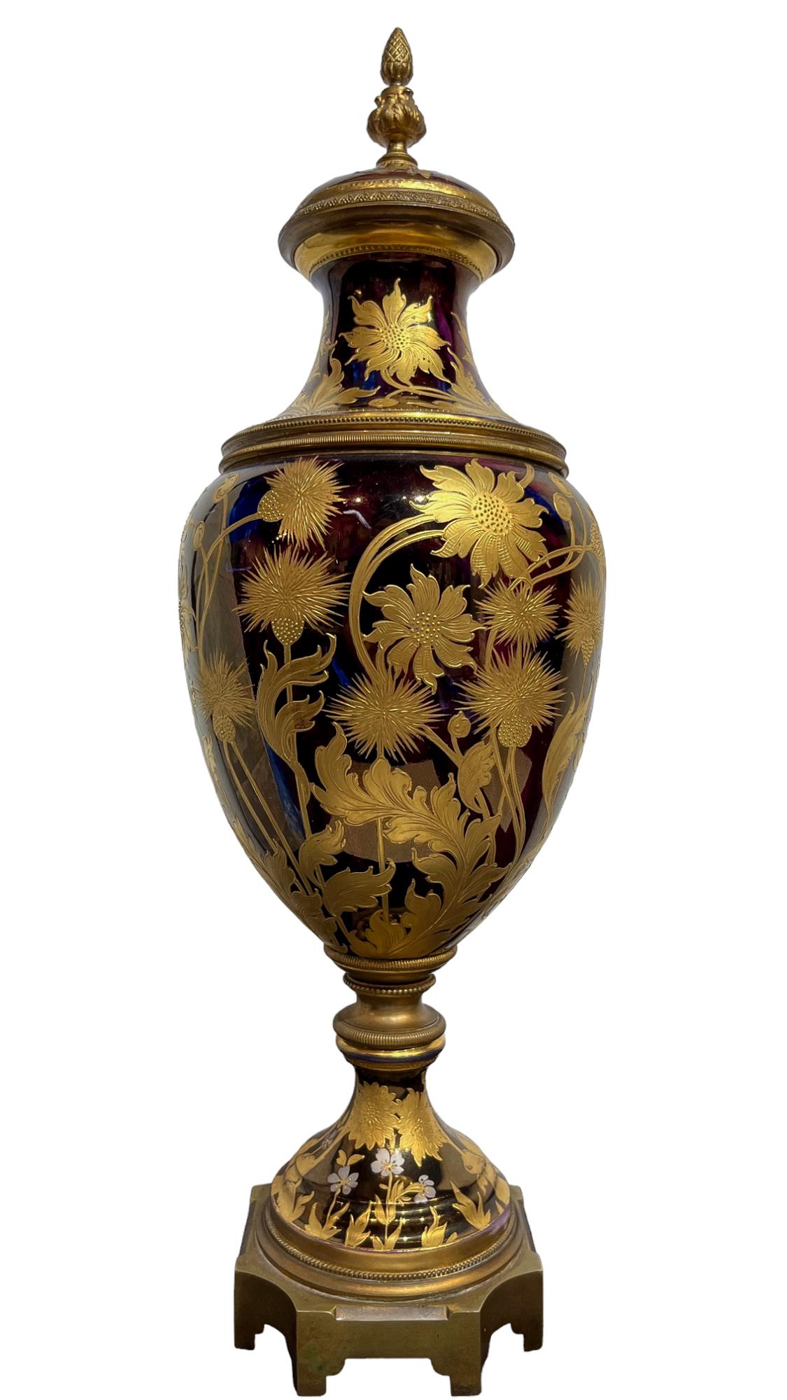 Beaux Arts A Royal Vienna Porcelain Amphora Portrait Vase  For Sale