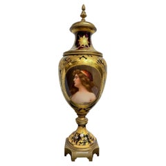 Used A Royal Vienna Porcelain Amphora Portrait Vase 