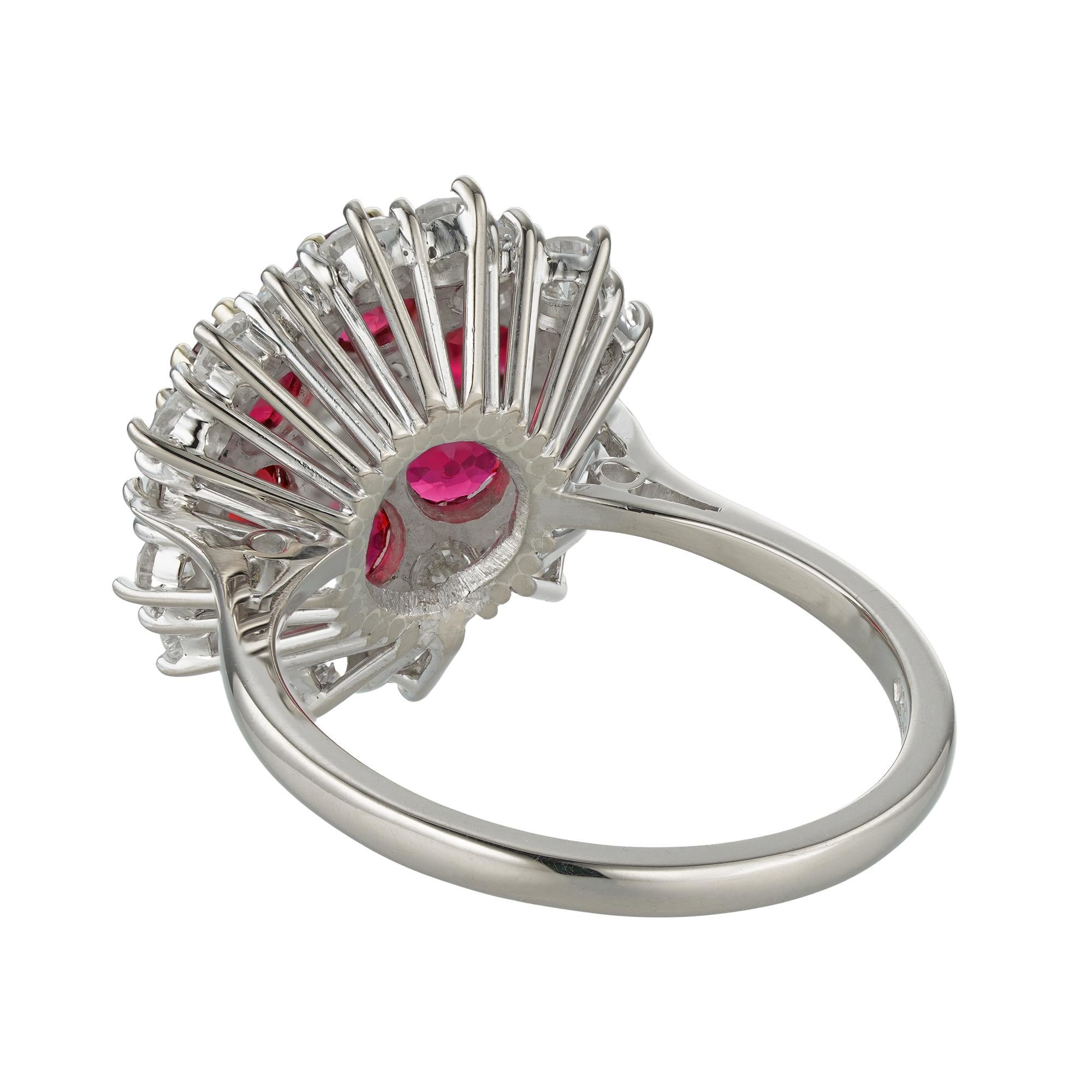 Modern A Ruby And Diamond Cluster Ring For Sale
