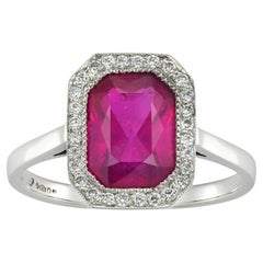 A ruby and diamond cluster ring