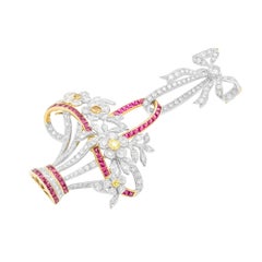 Ruby and Diamond Giardinetto Pendant/Brooch