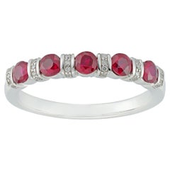 A Ruby and Diamond Half Eternity Ring