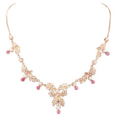A Ruby And Diamond Necklace Circa 1880