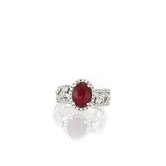 Ruby and Diamond Ring in 18 Karat White Gold