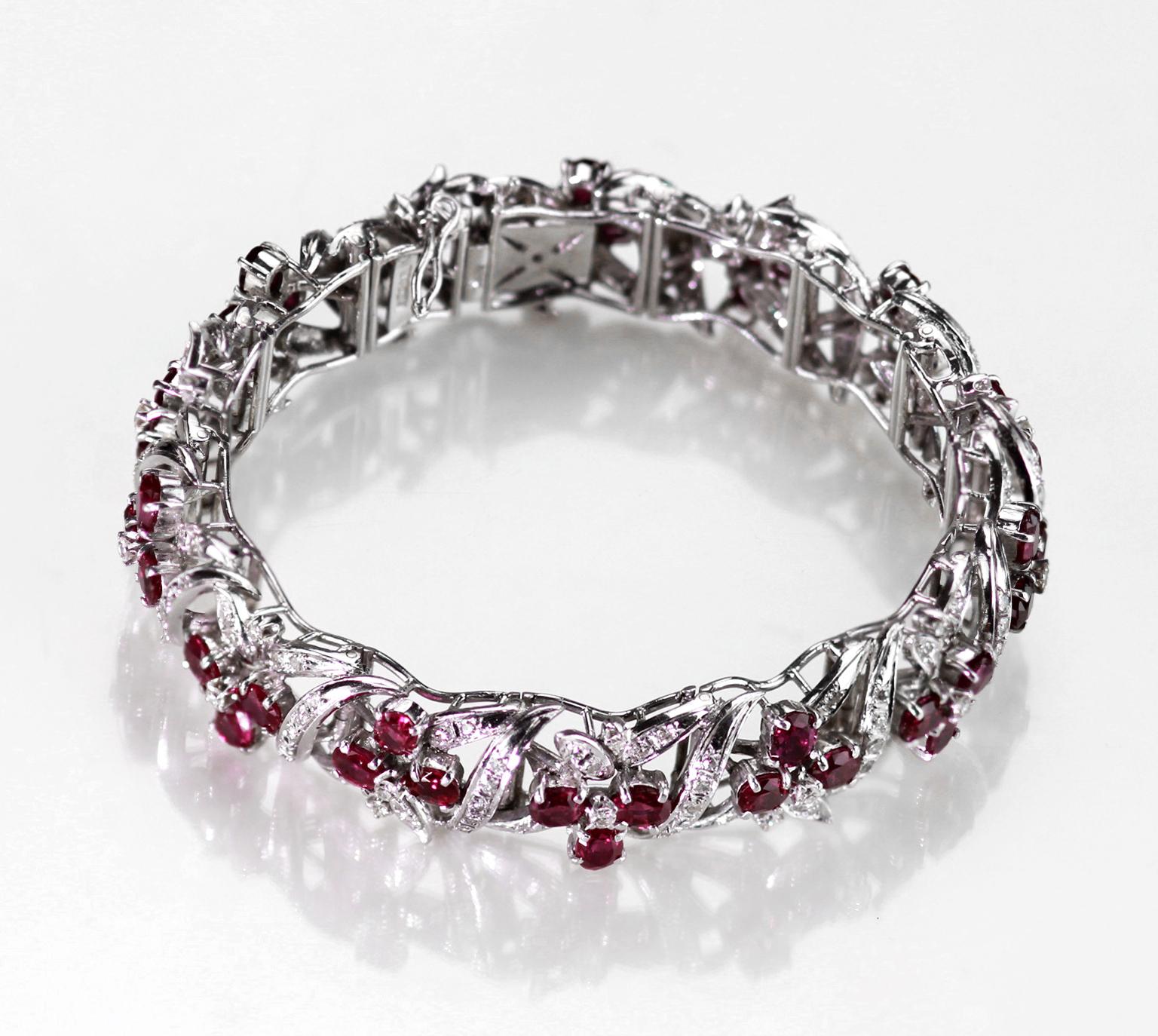 zales ruby and diamond bracelet white gold
