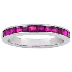 Bague d'éternité demi-bague rubis