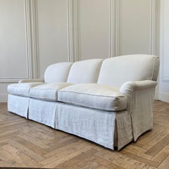 A. Rudin English Roll Arm Sofa No. 2728 in Oatmeal Belgian Linen