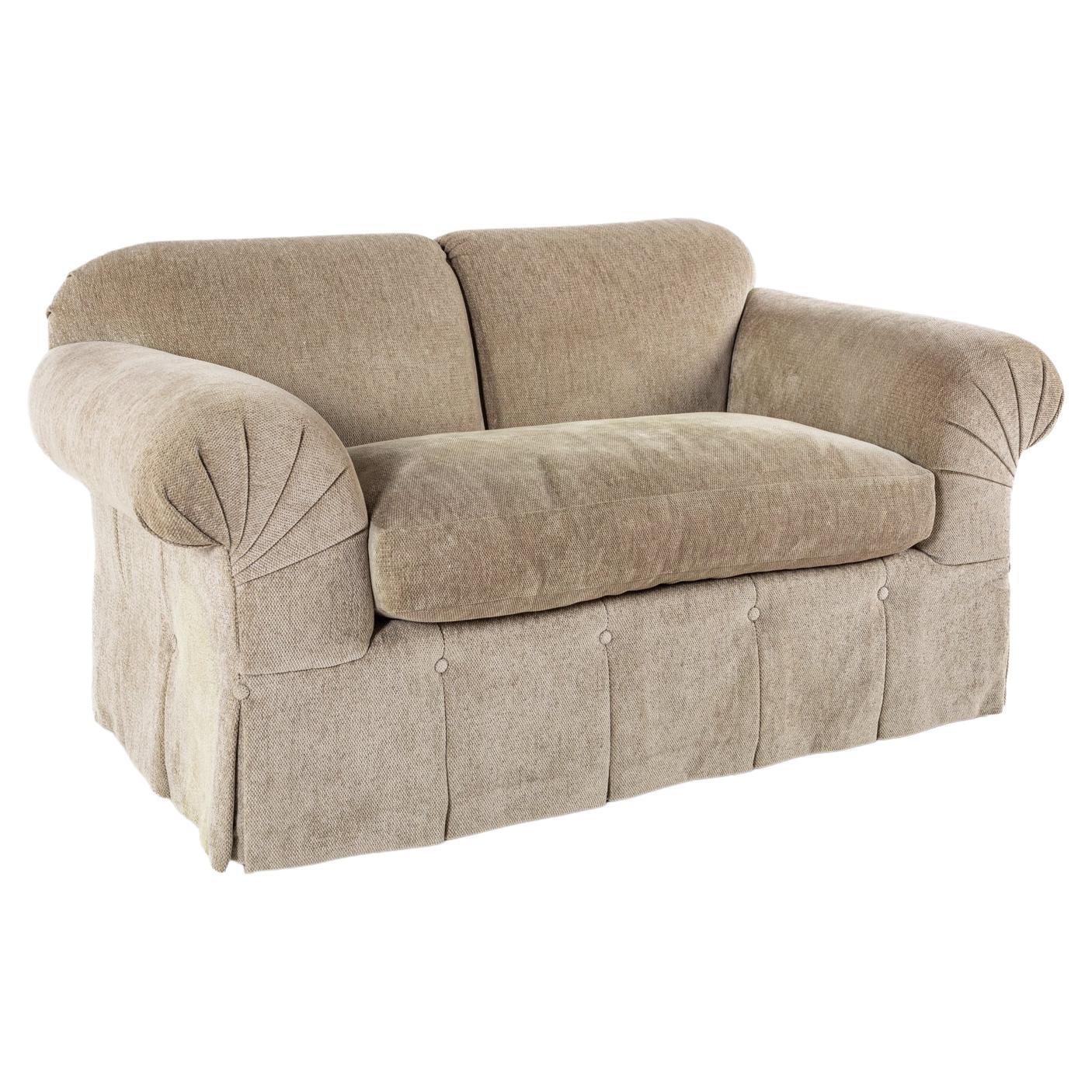 French Art Deco Maple and Gilt Wood Upholstered Loveseat For Sale at 1stDibs