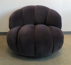 A. Rudin Channel Back and Seat Gray / Brown Slipper / Lounge Chair
