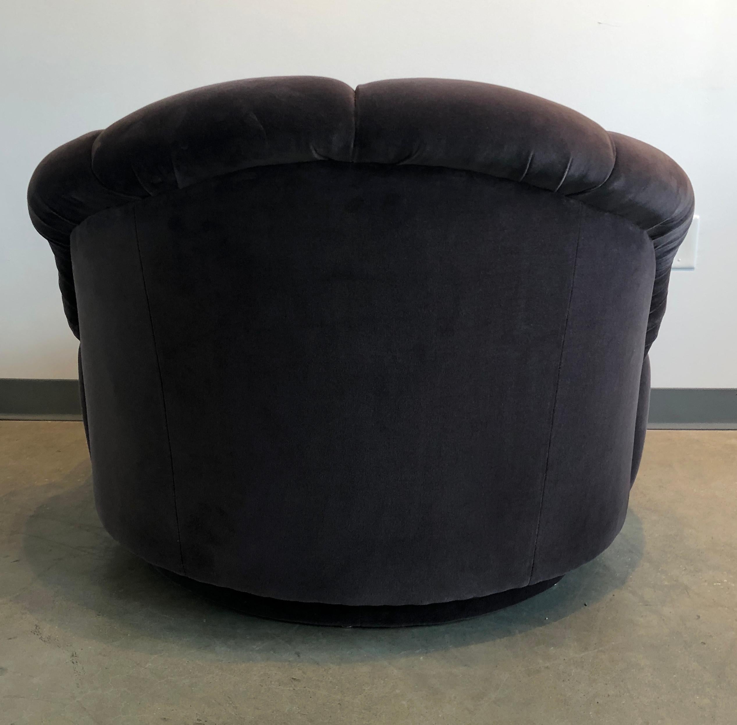 A. Rudin Channel Back and Seat Gray / Brown Slipper / Lounge Chair In Good Condition In Houston, TX