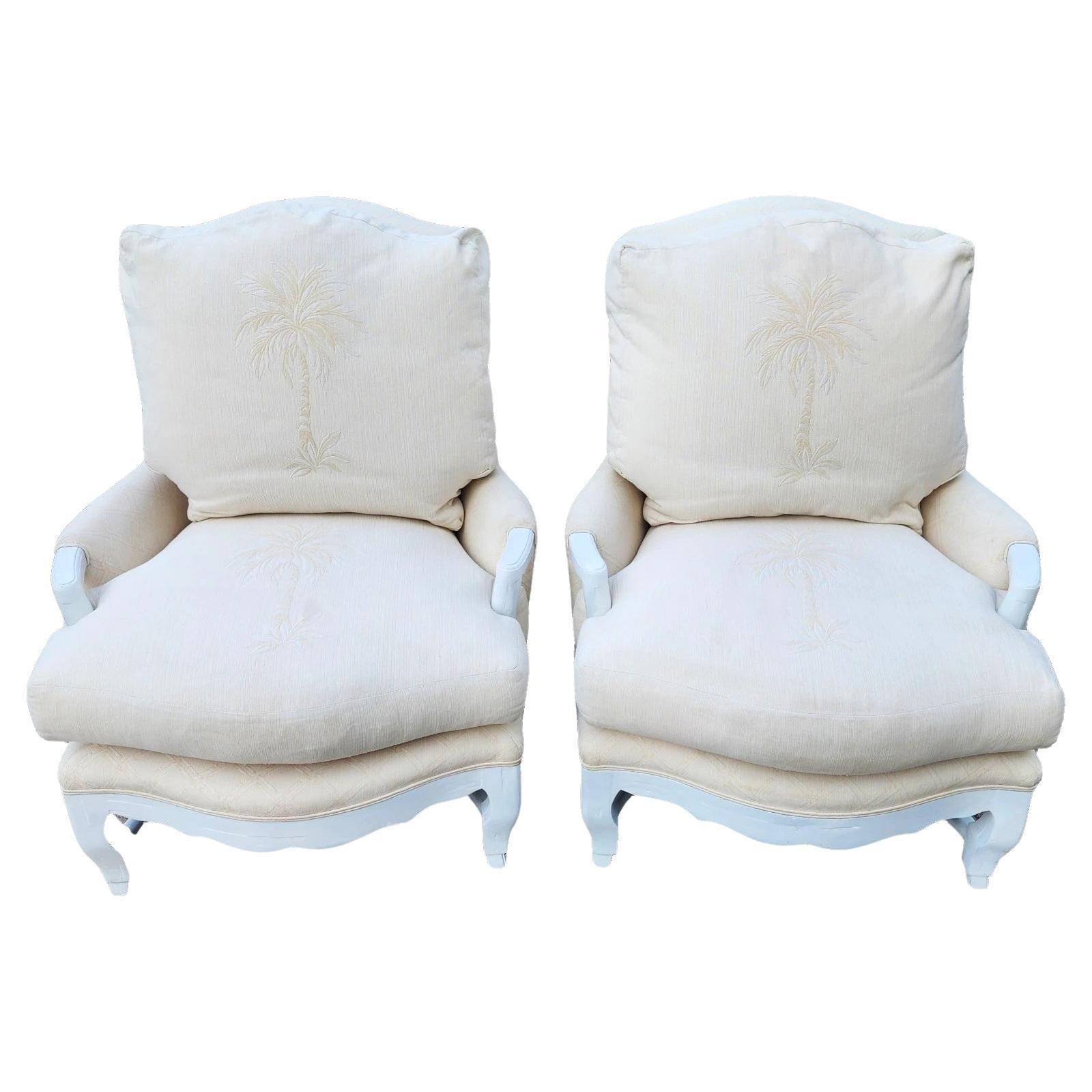 A. Rudin Palm Beach Regency Lounge Chairs Pair im Angebot