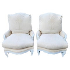 A. Rudin Palm Beach Regency Lounge Chairs Pair A. Rudin Palm Beach Regency Lounge Chairs Pair
