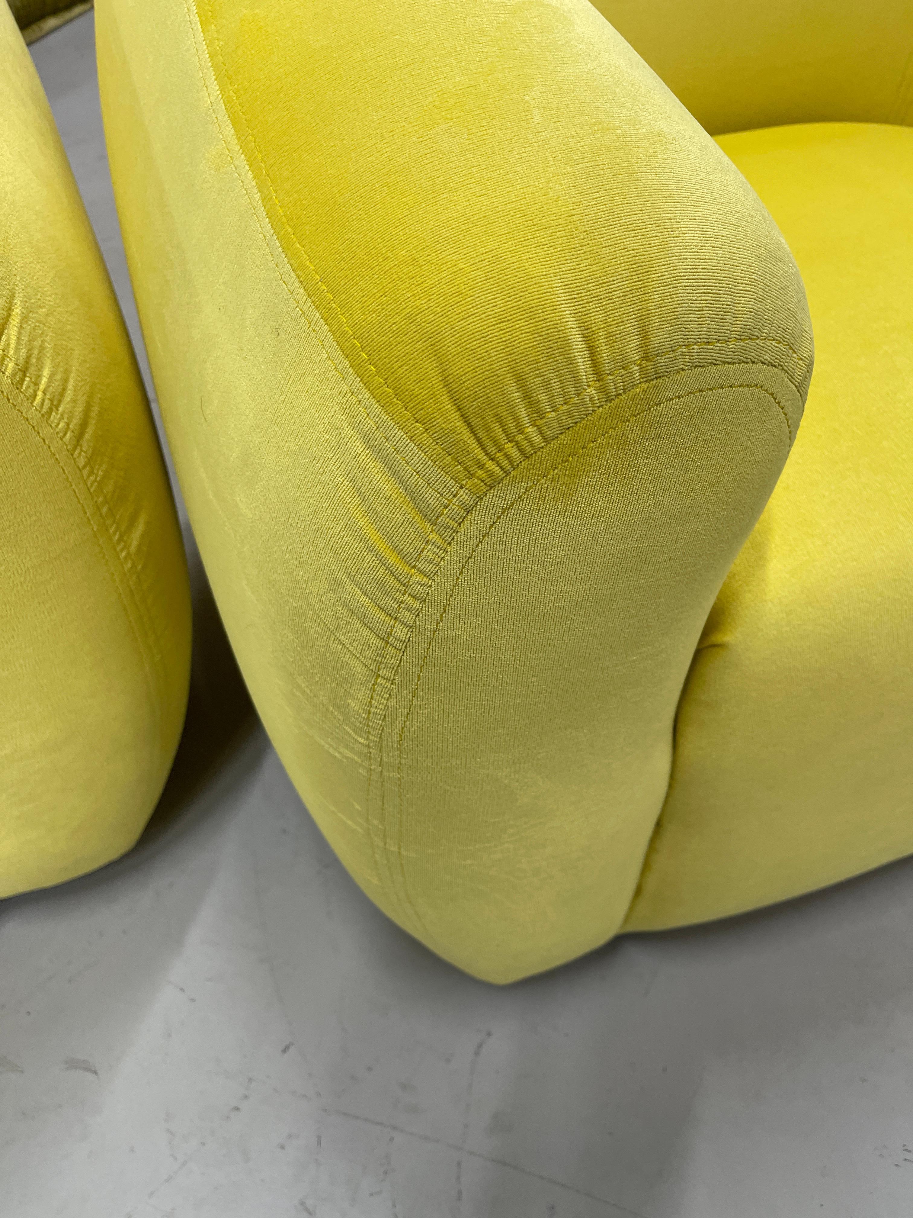 A Rudin Swivel Chairs in Limon Kravet Fabric 5