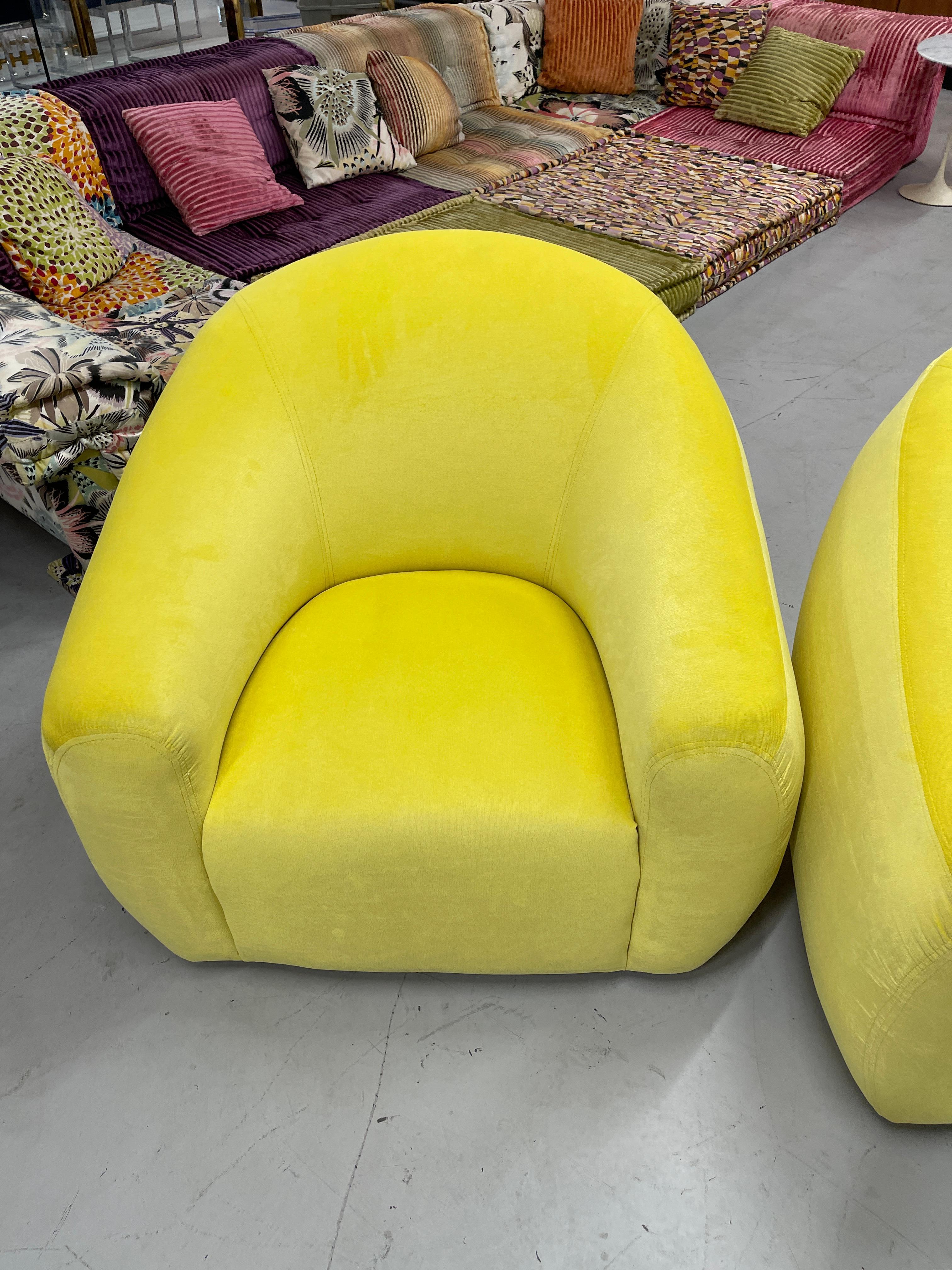 A Rudin Swivel Chairs in Limon Kravet Fabric 7