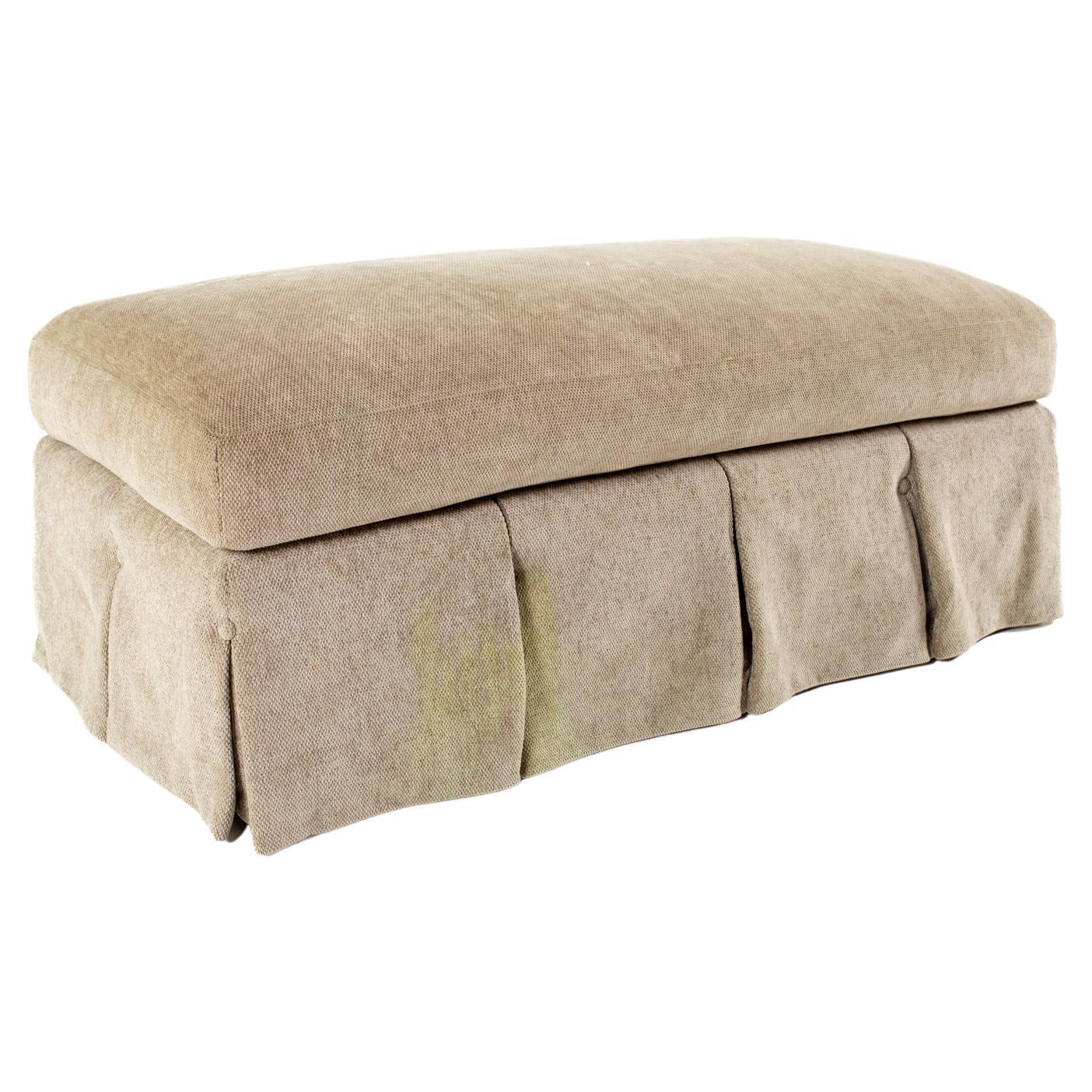 Oversized Ottoman Upholstered in Salvador Dali "Le Grand Pavon" Rug at