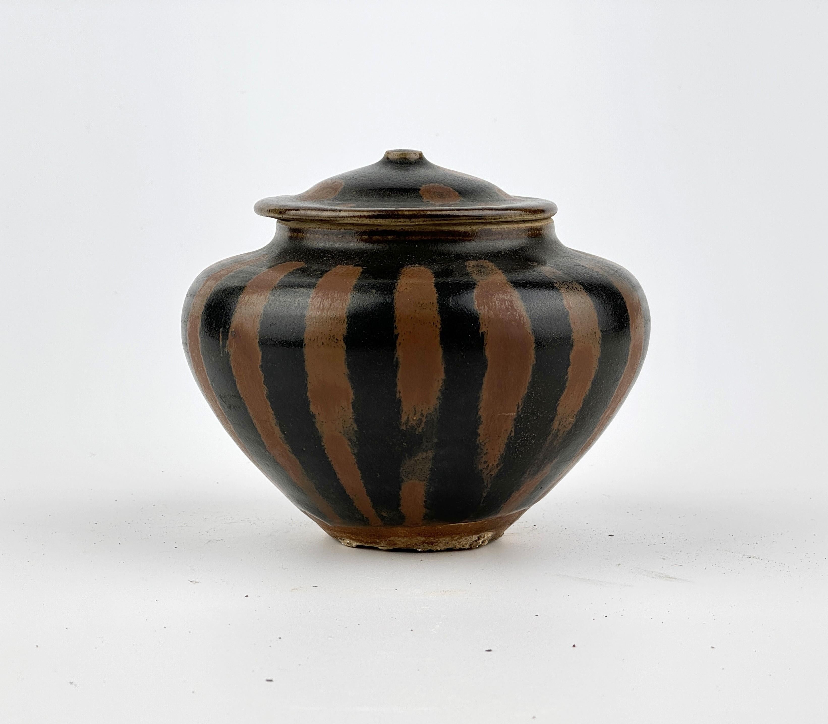 Hong Kong A Russet-Splashed Blackish-Brown-Glazed Jar, Song Dynasty For Sale