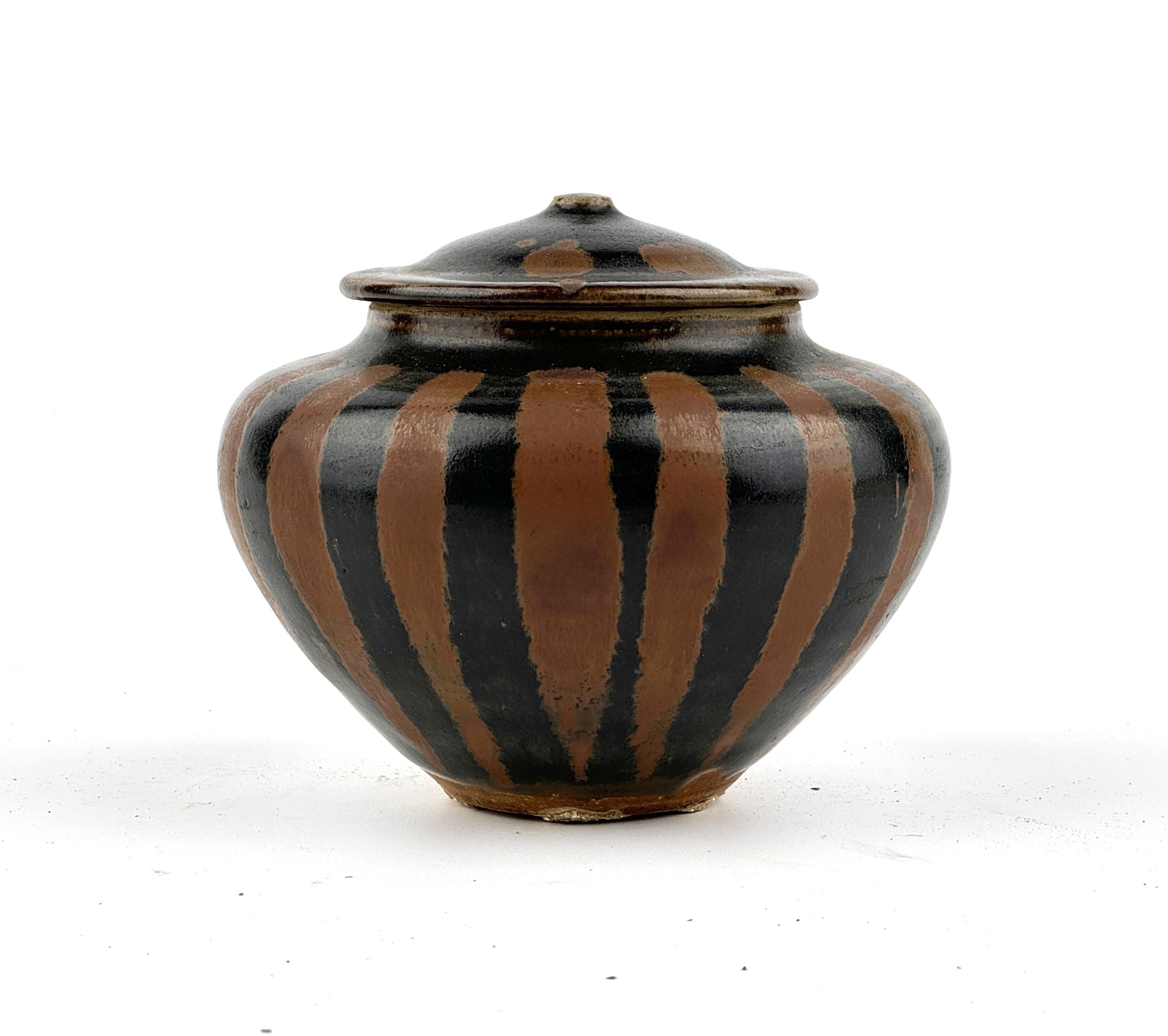 Ceramic A Russet-Splashed Blackish-Brown-Glazed Jar, Song Dynasty For Sale