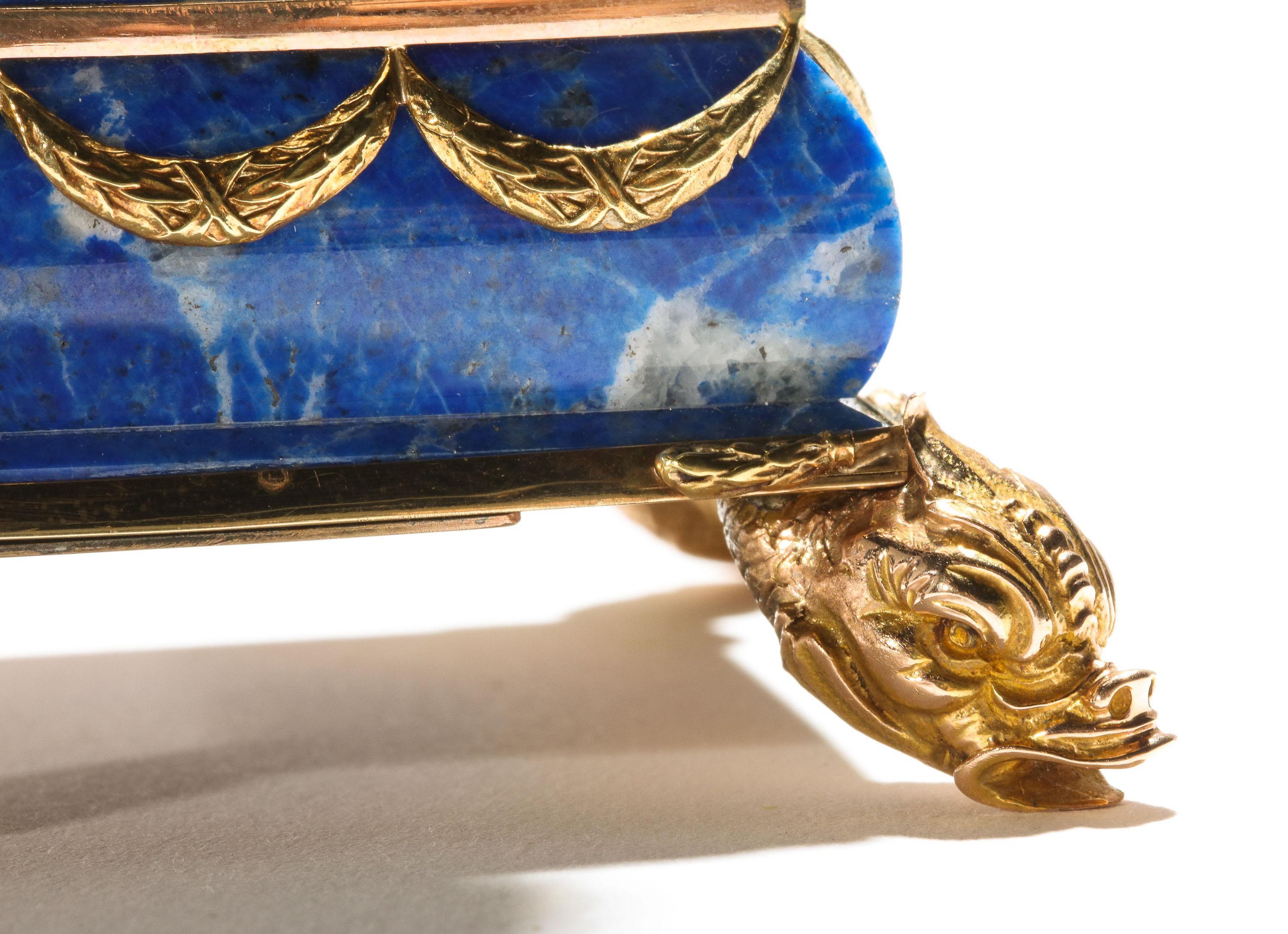 Russian 14-Karat Gold, Diamonds, Emeralds, Lapis Lazuli and Glass Egg with Swan 4